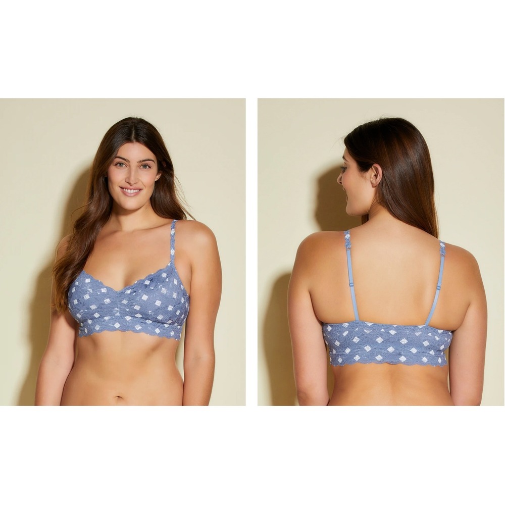 Cosabella Never Say Never Printed Beauty Sweetie Bralette Blue Diamond Med‎ NEW